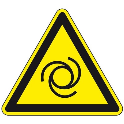 Warnschild v. automatischem Anlauf Aufkleber SL 20cmASR A1.3 DIN ENISO7010 W018