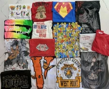 Reseller Vintage 80's 90's T Shirt Lot (15) Single Stitch USA 50/50 AOP **READ**