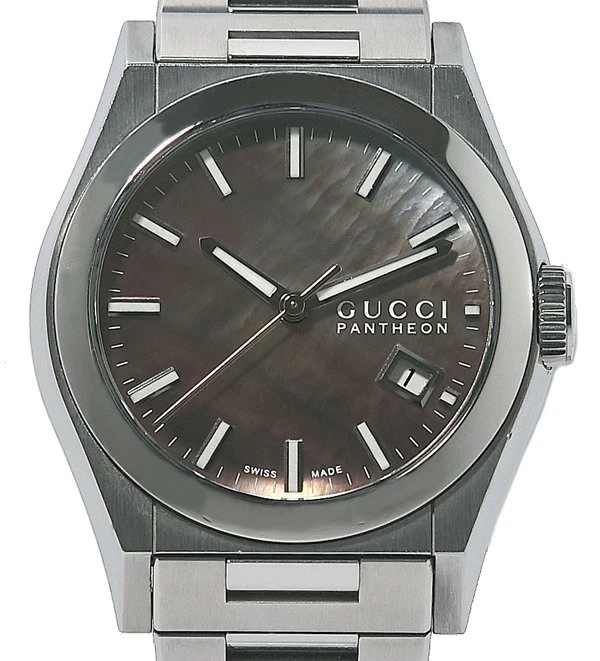 MONTRE GUCCI PANTHEON 115,4 YA115401 MOUVEMENT À QUARTZ NOIR ACIER INOXYDABLE UNISEXE