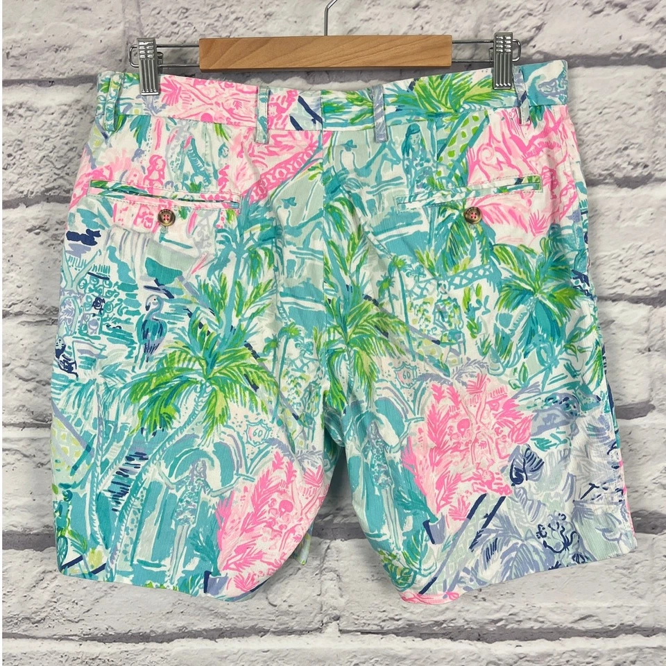 Pantalones Cortos de Golf Lilly Pulitzer Para Hombres 34 Preppy Coastal Resortwear Tropical Dinero Antiguo Foto 4 de 4
