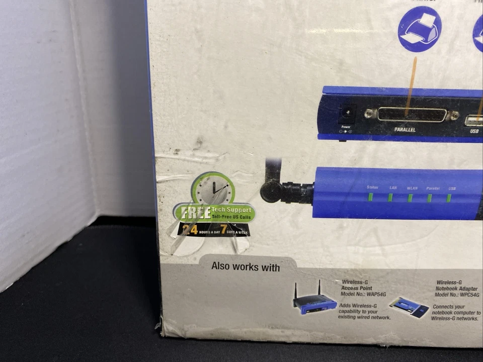 Linksys Wireless-G Print Server for USB 2.0 WPS54GU2 New Old Stock Sealed 🔥 - Image 4 of 4