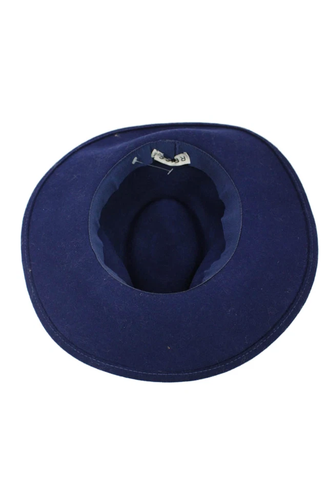 Sombrero informal Reiss para mujer de gamuza forrado con textura Stetson azul marino OS Foto 4 de 4