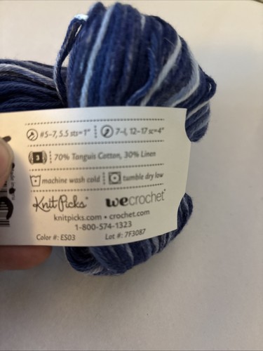 Maglia Picks CotLin 70% cotone tanguino 30% lino blu tweed DK peso riflessi. - Foto 3 di 3
