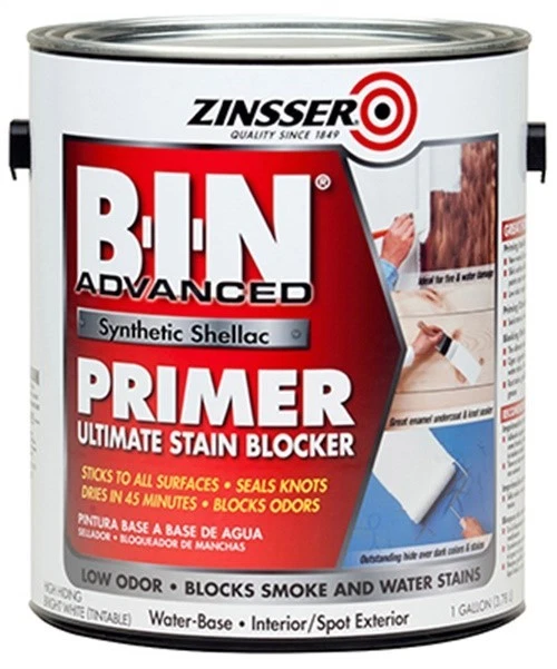 Imprimación y sellador acrílico Zinsser B-I-N Advanced blanco a base de goma laca 1 galón (2-PK) Foto 2 de 2