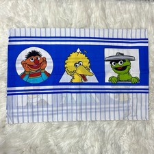 JP Stevens Vintage Sesame Street Standard Pillowcase Big Bird Bert Ernie Shapes