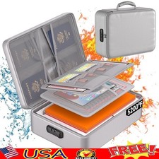 Fireproof Waterproof Document Organizer W/ Lock Important Files  Valuables New
