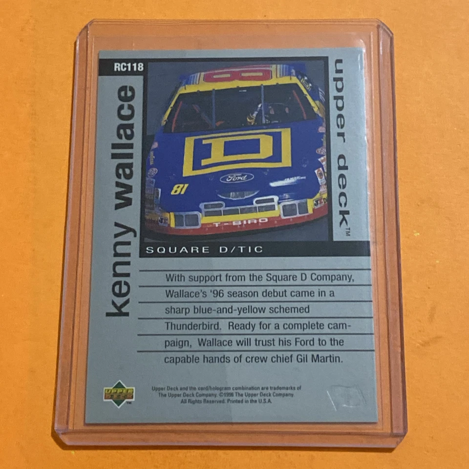 1996 Upper Deck Road to the Cup - Kenny Wallace #RC118 - Image 2 of 2