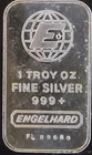 Engelhard Globe Repeating Rev US Bullion-0.999 Silver 1 Oz Art Bar Ingot Rare