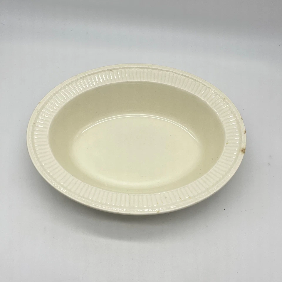 Cuenco ovalado para servir Wedgwood & Co. Etruria Edme Garlaston crema acanalado Inglaterra Foto 2 de 4