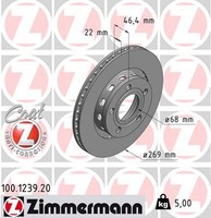2X Bremsscheibe Coat Z Zimmermann 100.1239.20 FüR Audi A8 1KE 4D8 4D2 D2 TDI
