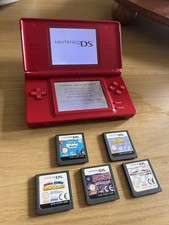 Nintendo DS Lite Red Console Bundle Mario Kart DS & Games Tested Working