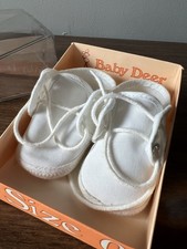 Vintage Baby Deer Infant Crib Shoes Size 0 Style 2150 Original Box