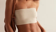 Free People Intimately Women's Adrienne Bandeau Tube Top - Almond Flower - XS/S