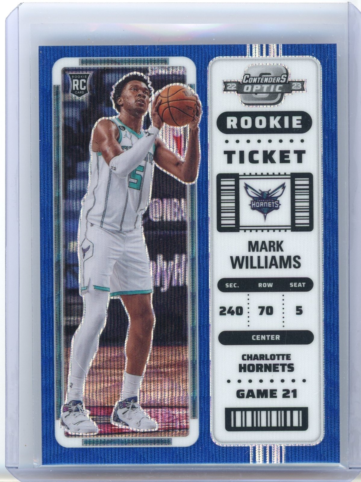 2022-23 Panini Contenders Optic Rookies Mark Williams #19 Blue #/49