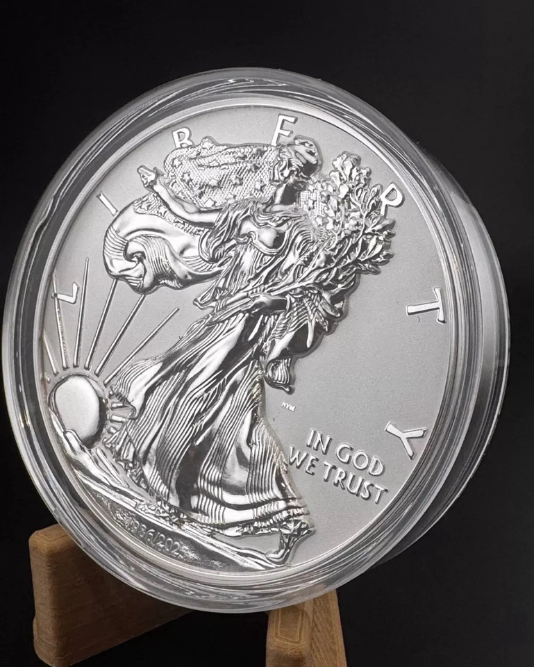 150 Years of Dollars 1986–2025 Silver Eagle Type 1 2oz .999 Silver-320 G Brass - Image 3 of 4