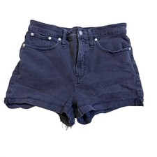 Madewell High Rise Denim Shorts Black Raw Hem Size 29