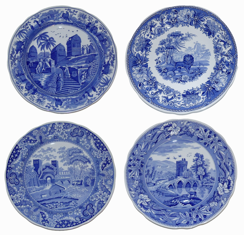 4 The Spode Blue Room Garden Collection Bowls England Blue
