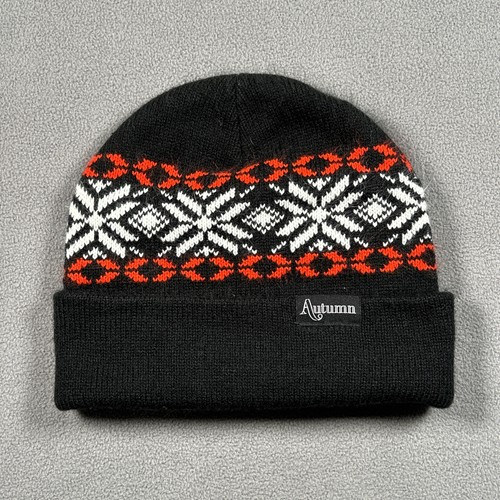 Early Autumn Headwear Fold Knit Geometric Snowflake Beanie Cap Toque OSFA