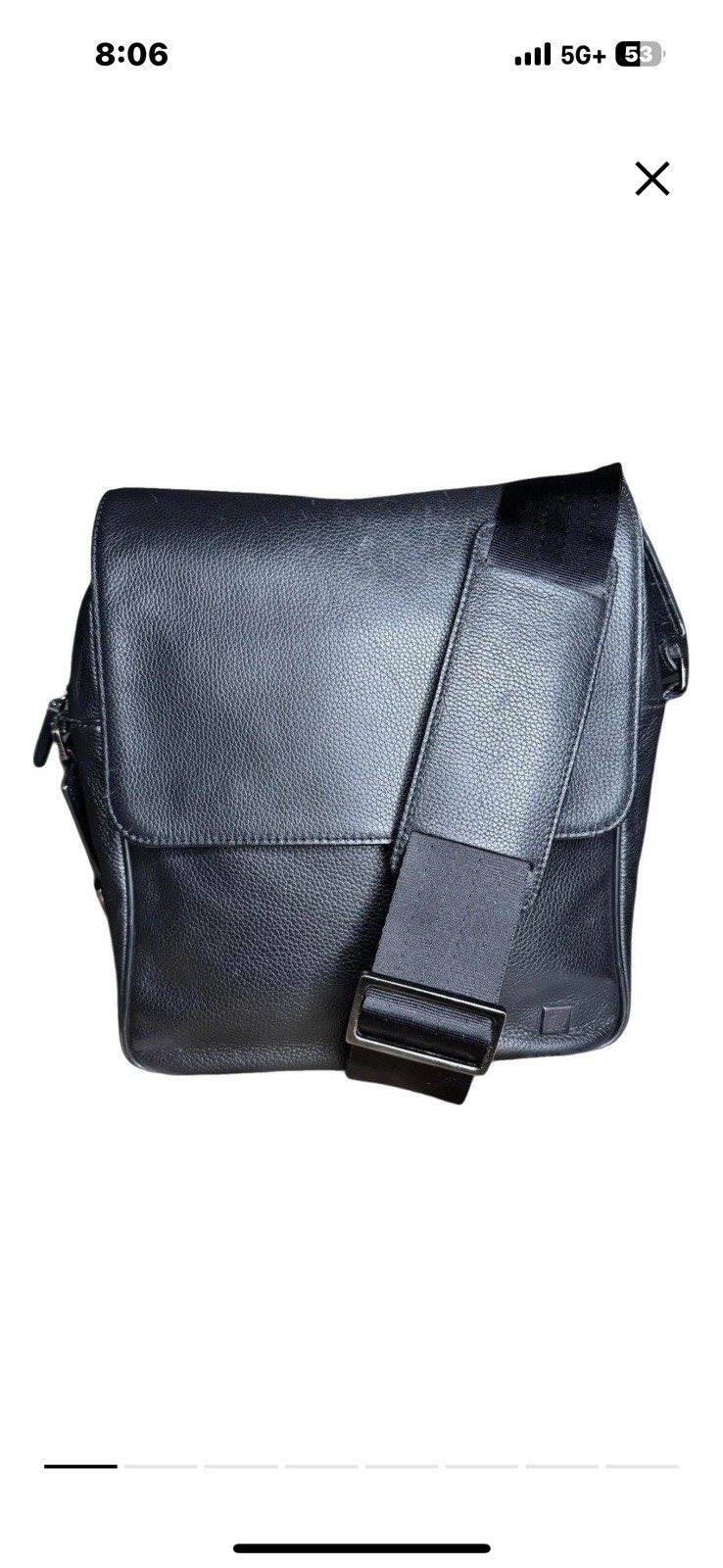 Dunhill Black Leather Messenger Shoulder Crossbody Unisex Bag