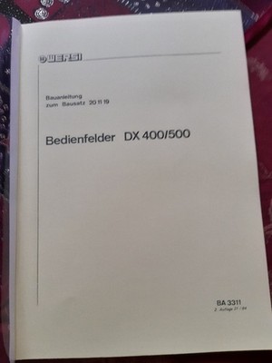 BA3311, WERSI Bauanleit. ''Bedienfelder DX 400/500'', 2.Auf31/84,BETA/GAMMA/DELTA