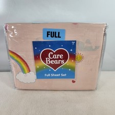 Care Bears QUEEN SIZE Bedding 4-Piece Sheet Set w/ Rainbows- 100 Cotton NIP