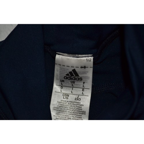 Adidas Gym Shirt Mock Turtleneck Workout Womens Size Large Blue Polyester - Picture 6 of 7