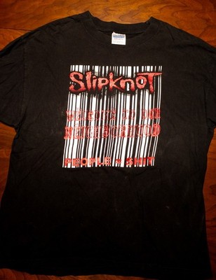 EARLY 2000 S SLIPKNOT SELF TITLED SHIRT PARKING LOT FAN PRINT BOOT - XL