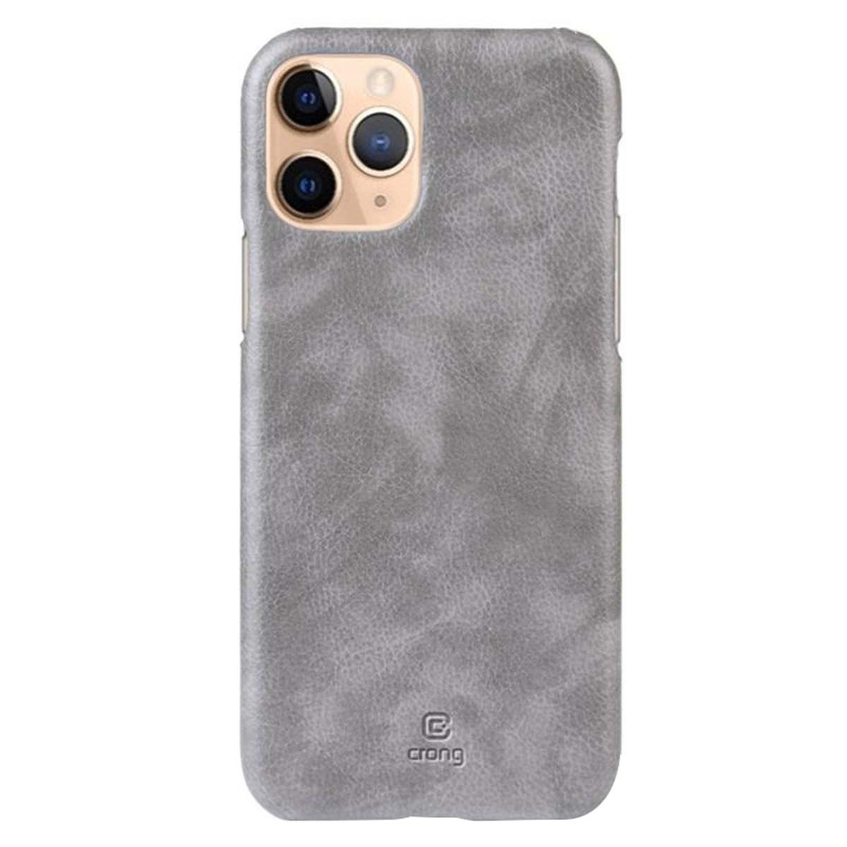 Coque iPhone 11 Pro Crong gris en cuir écologique, finie la peur des rayures et des chutes