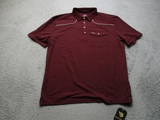 Burlebo Pearl Snap Polo Shirt Mens XL Red Performance Western Yoke UPF50 Outdoor
