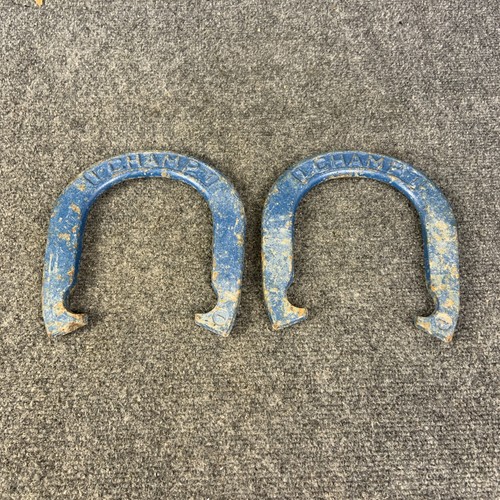 Vintage Lot of 2 Champ Horseshoes Steel #1 Pitching Yard Outdoor Game Blue