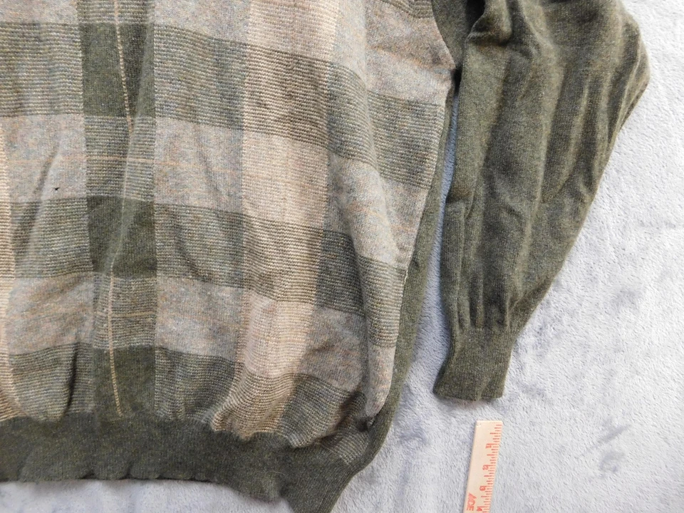 Lyle & Scott свитер мужской 2XL зеленый серый клетку ягненка шерсти Crewneck Новая Зеландия - Изображение 3 из 4