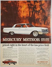 1960 Print Ad 1961 Mercury Meteor 600 800 Series Cars White Red