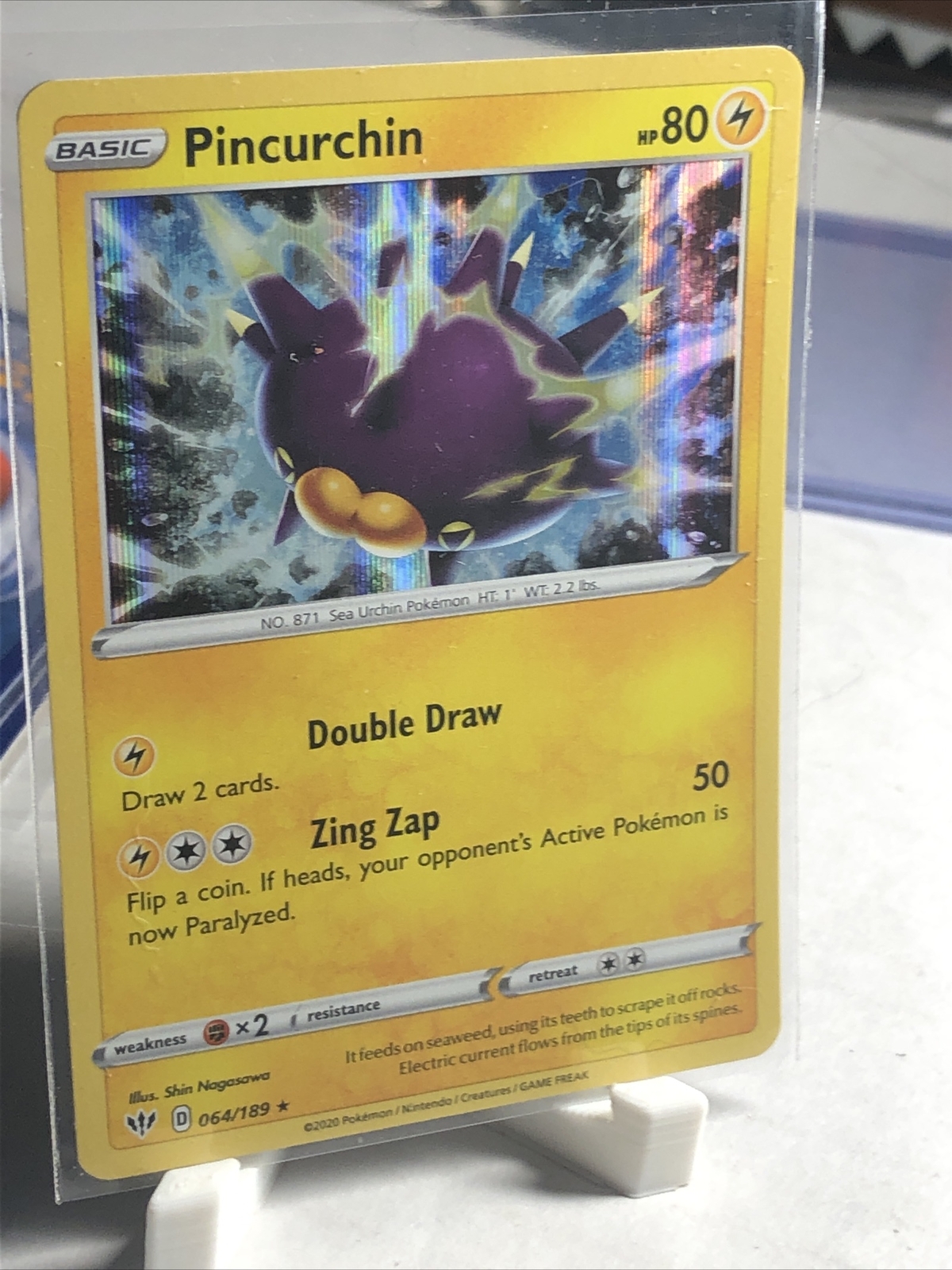 Pincurchin - 064/189 - Holo Rare Darkness Ablaze Pokemon TCG Near Mint