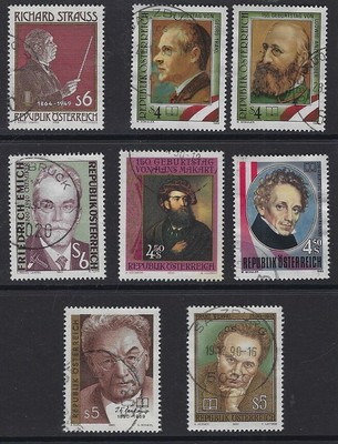 v5883 ÖSTERREICH/Persönlichkeiten  MiNr  1961+1974/75+1981+1991+1993+2000+2003 o