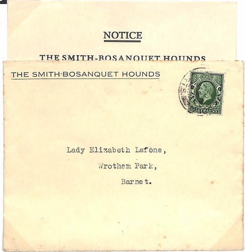 GB Cover Herts Smith-Bosanquet HOUNDS & Original HUNTING CONTENTS 1935 M98