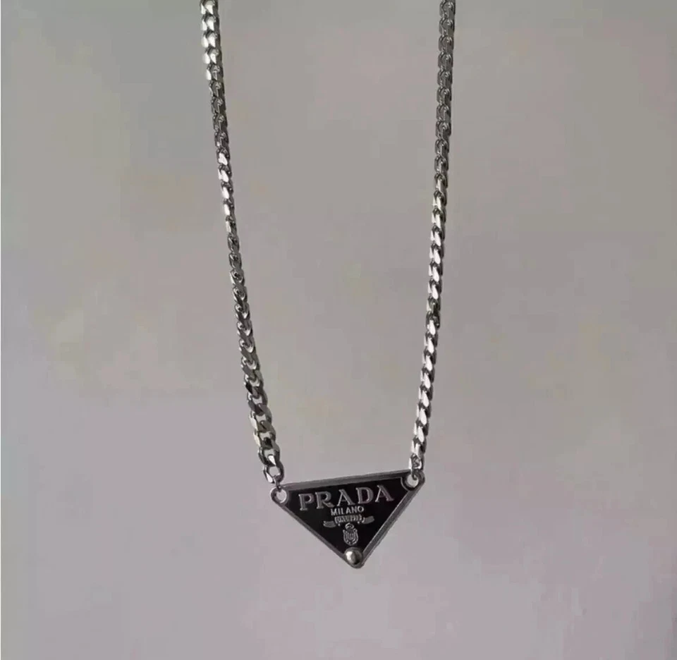 Repurposed Milano Triangle Logo Necklace Upcycled - Image 3 of 4