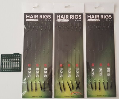 KARPFENHAKEN  ANGELNHACKEN   HAIR RIGS Boiliehaken  Hacken Vorfach Grösse 6 # 