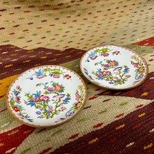 Pair of MINTON Fine China England Old Globe Mark CUCKOO Pattern #3934 Saucers