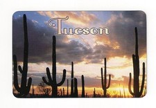 bridge size deck of souvenir playing cards from Tucson, Arizona, cactus, sunset