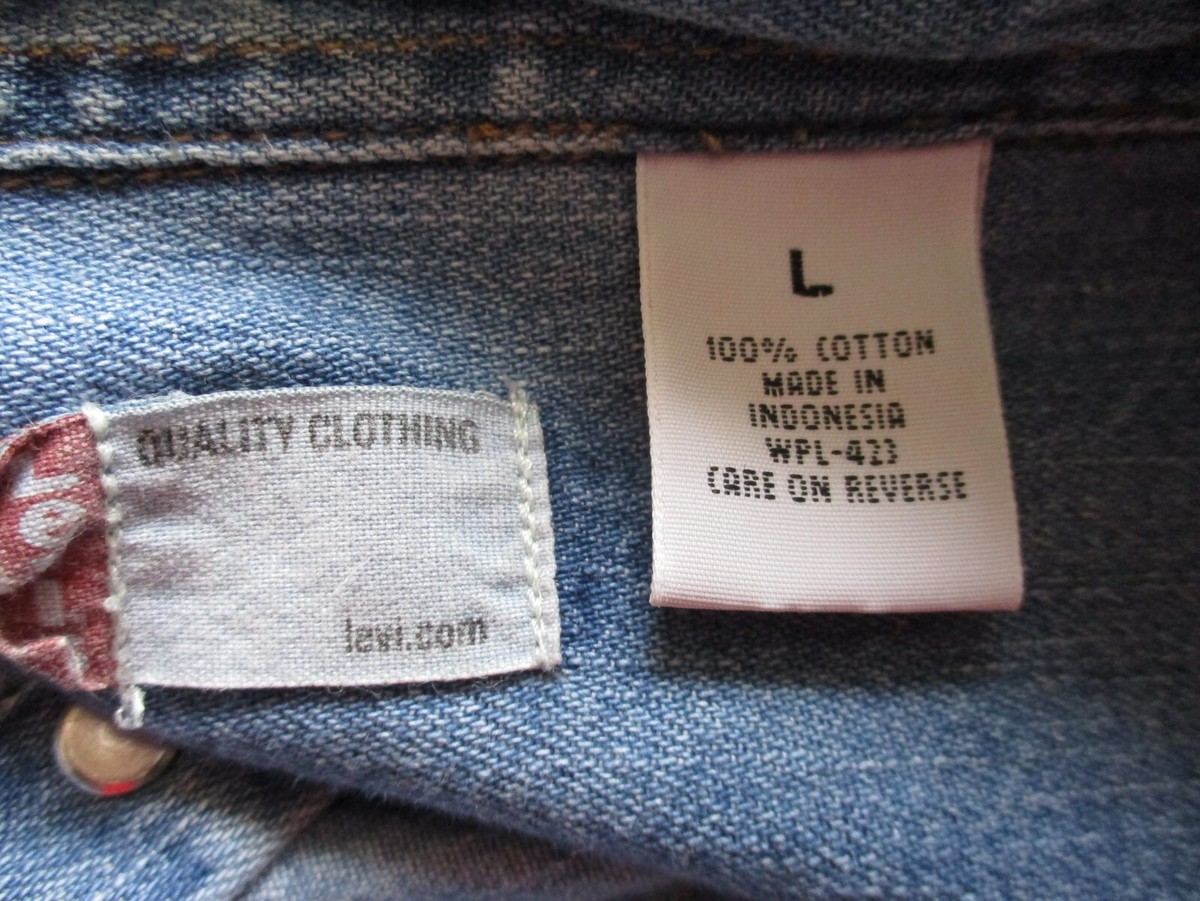 Y2K Levis 60560-1315 Chambray Shirt Size Large Metal Buttons