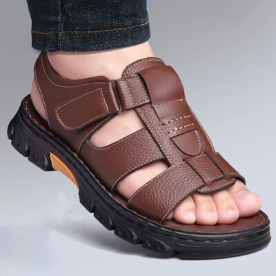 Men's Trendy Sandals With Adjustable Hook Loop Fastener