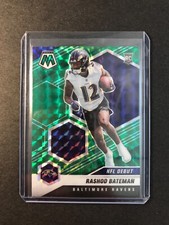2021 Panini Mosaic - NFL Debut Mosaic Green Prizm #249 Rashod Bateman (RC)