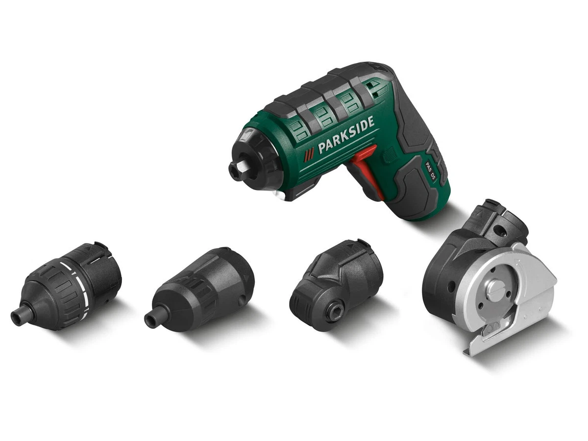 PARKSIDE Cordless screwdriver PAS D5 4 V with replaceable caps eBay