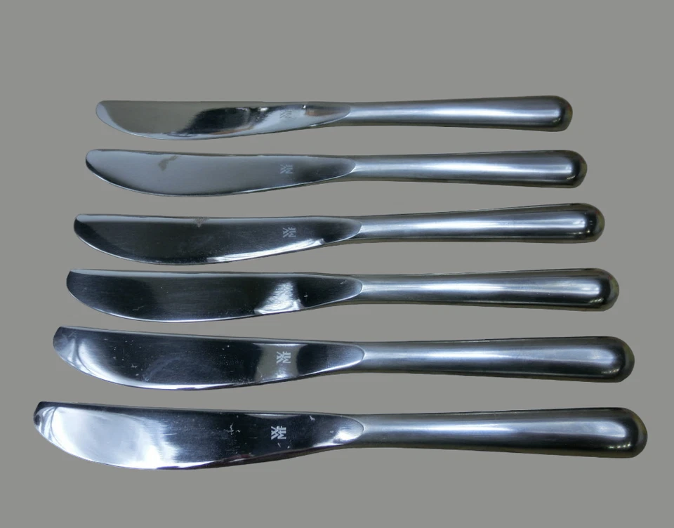 6 Obstmesser ca. 16,5 cm versilbert ? WMF mit Besteckkasten - Bild 2 von 4