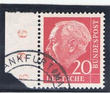 Bund Heuss I MiNr. 186 y lumogen SR li. mit BG-Nr. gestempelt