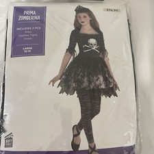 Prima Zomberina Child Halloween Costume Girl Large 12-14, 3 PCs:, Dress, Tight