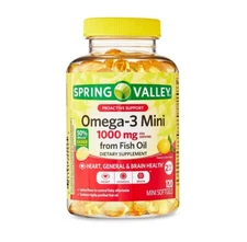 Spring Valley Omega-3 MINI Fish Oil Soft Gels, 1000 mg, 120 Count