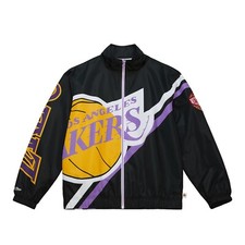 Los Angeles Lakers Mitchell  Ness Exploded logo Warm Up Full Zip Jacket- Black
