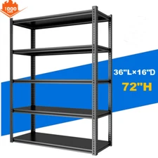 NAIZEA 5-Shelf Adjustable Lightweight MDF Storage Shelving Unit  36"Lx16"Wx72" H