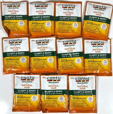 (11) Cantu Shea Butter Natural Hair Clarify & Renew Hair Bentonite Clay NEW